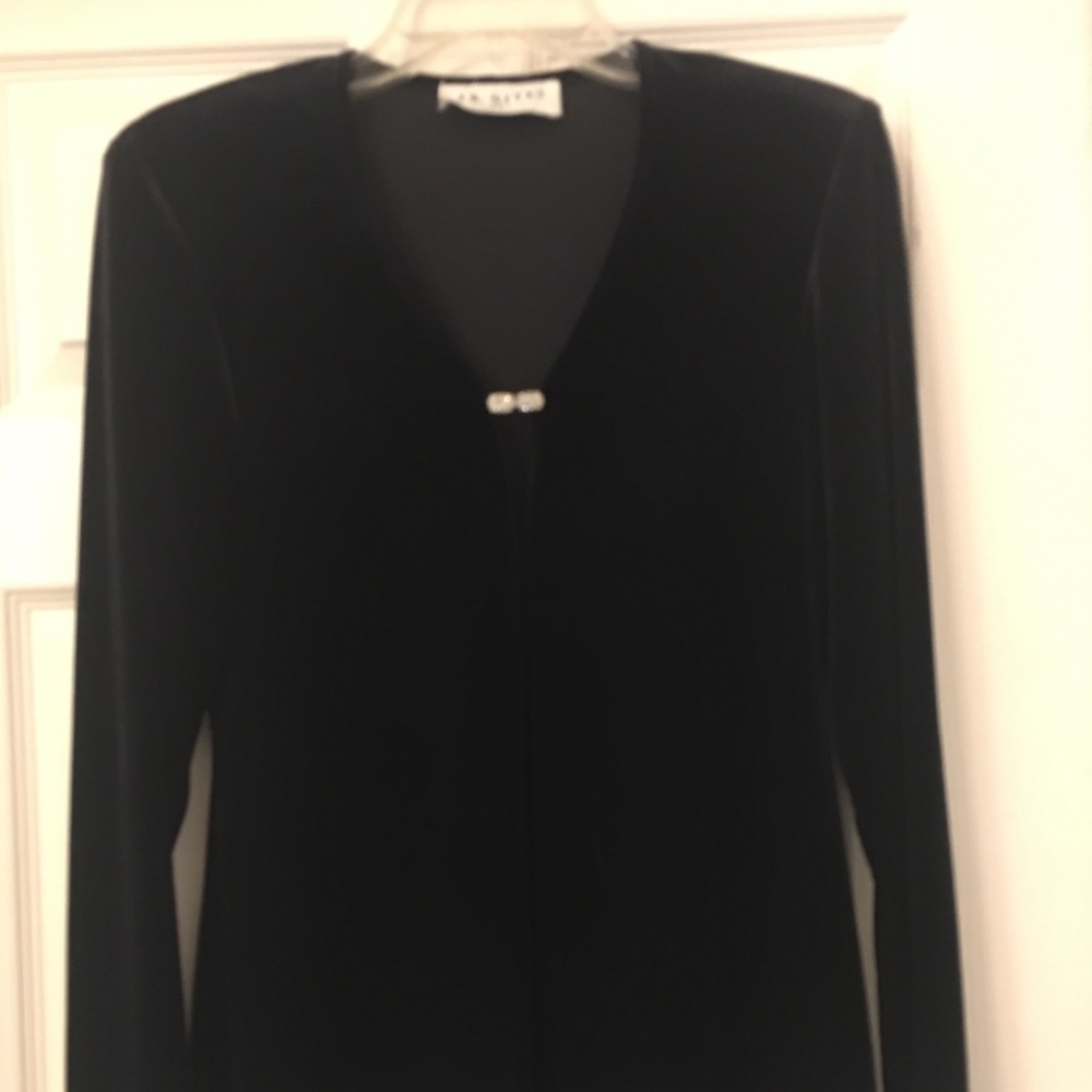 J.R. Nites by Caliendo black velvety long jacket